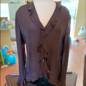 Beautiful Rust colored sheer blouse.